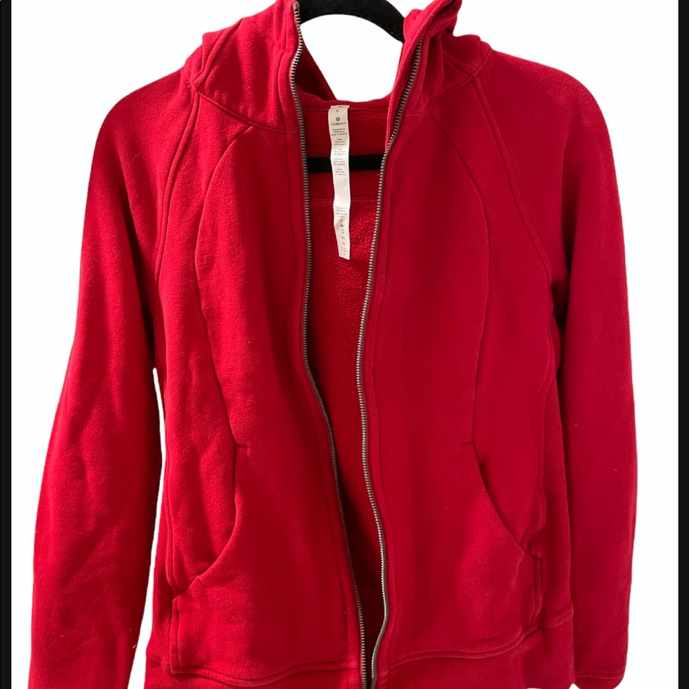 Lululemon red scuba zip up